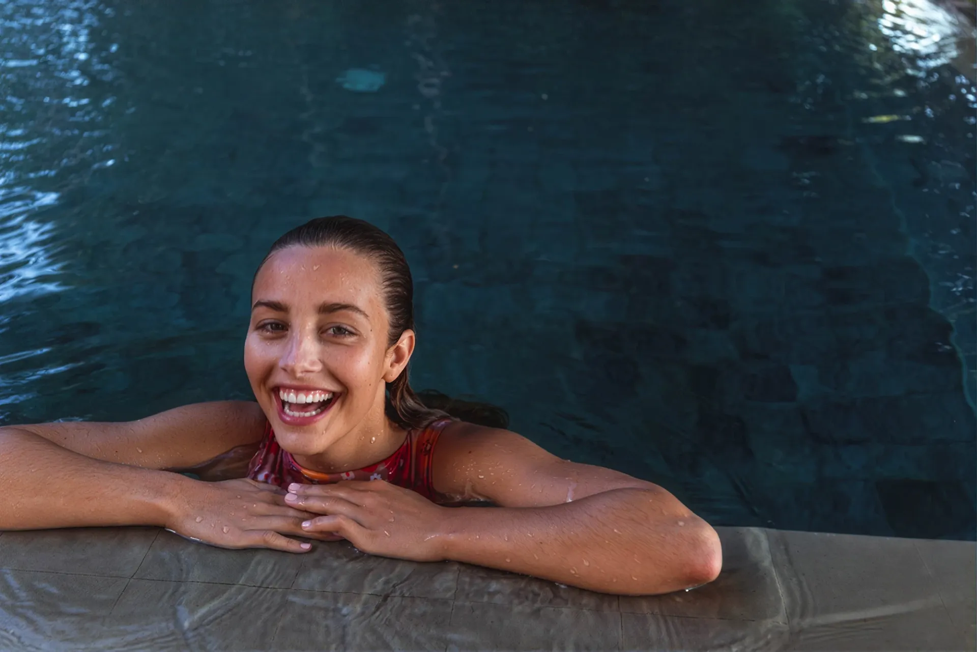 Poolside at dusk